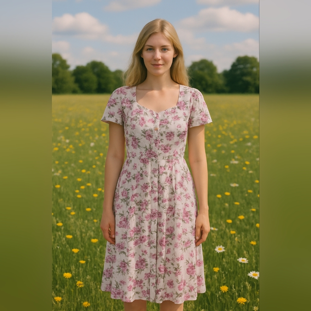 3/$25! Vintage 90's Cleo Floral Dress